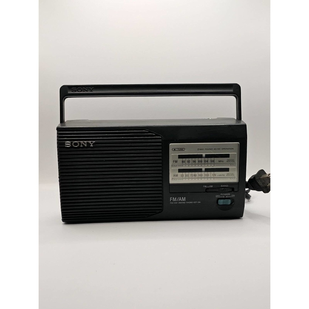 Vintage Sony Portable FM/AM 2 Band Radio Model ICF-24 FREE S/H